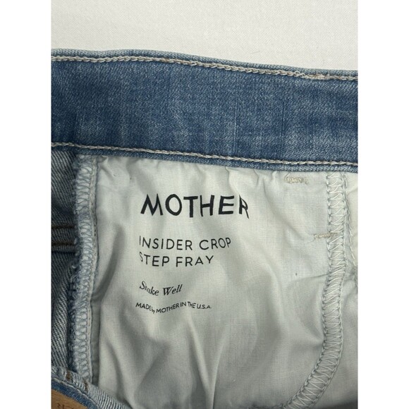 MOTHER The Insider Crop Step Fray Jeans Womens 26 Shake Well Made In USA - Picture 8 of 9